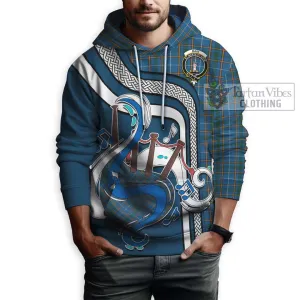 Bain Tartan Hoodie with Epic Bagpipe Style