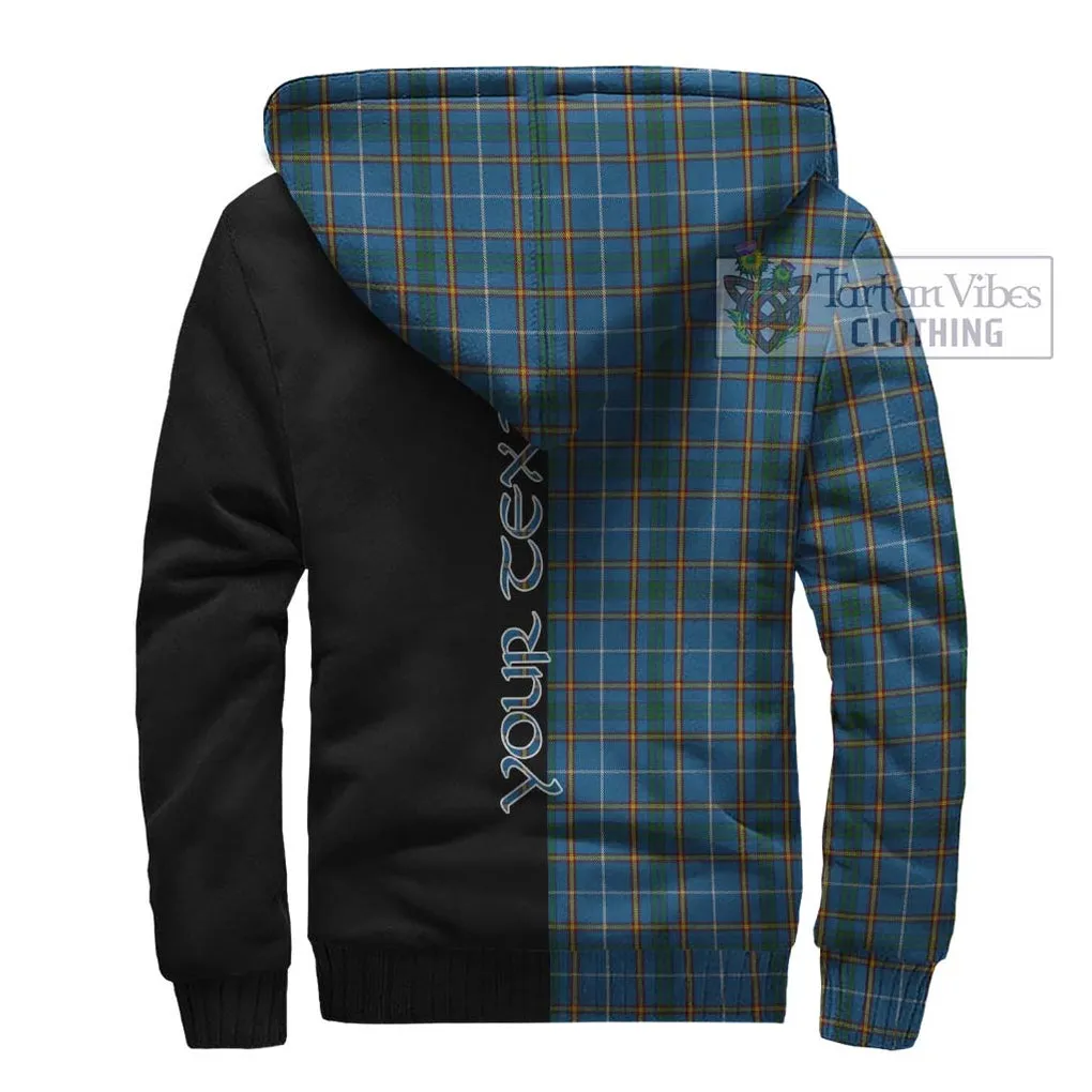 Bain Tartan Sherpa Hoodie with Family Crest and Half Of Me Style