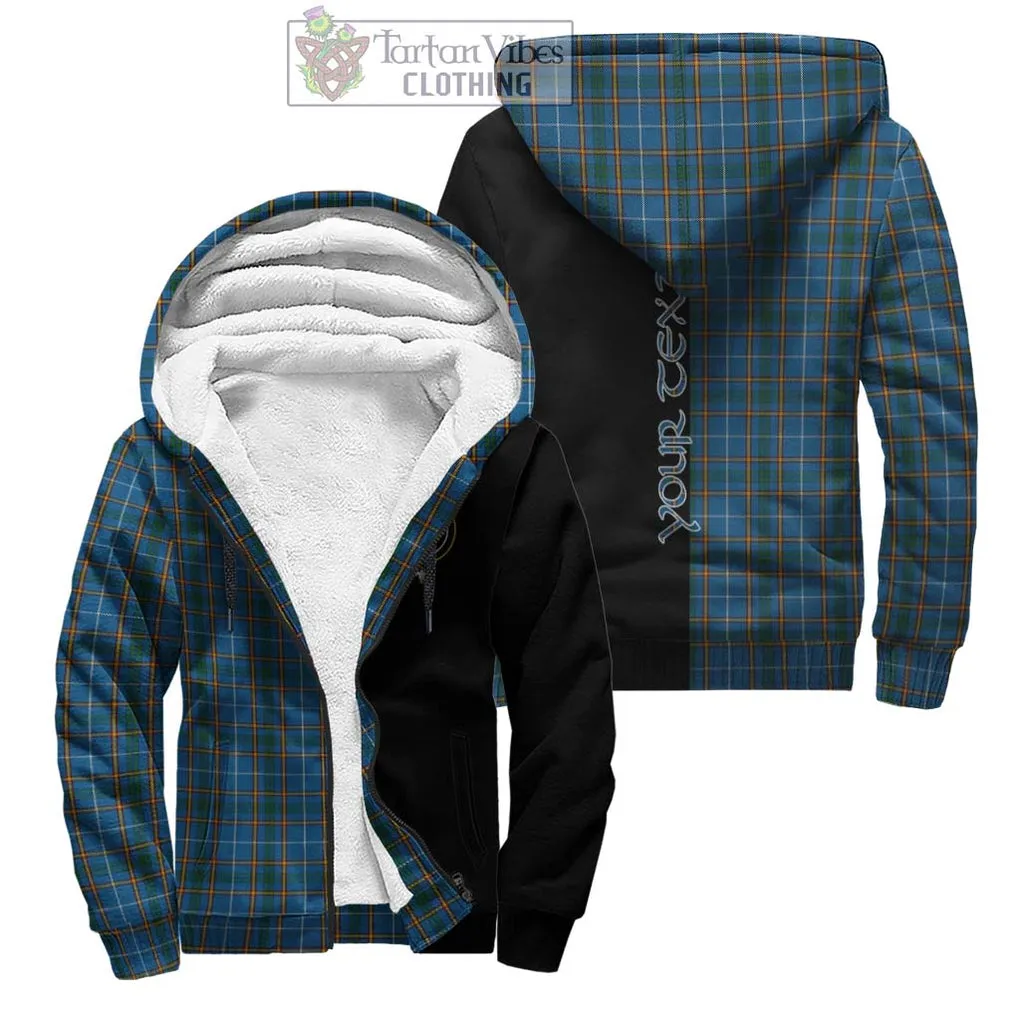 Bain Tartan Sherpa Hoodie with Family Crest and Half Of Me Style