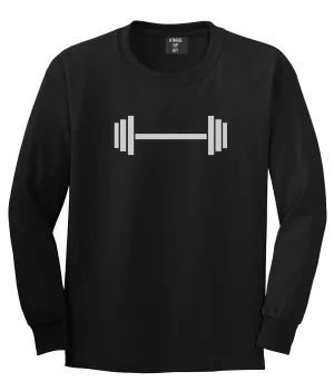 Barbell Workout Gym Mens Long Sleeve T-Shirt