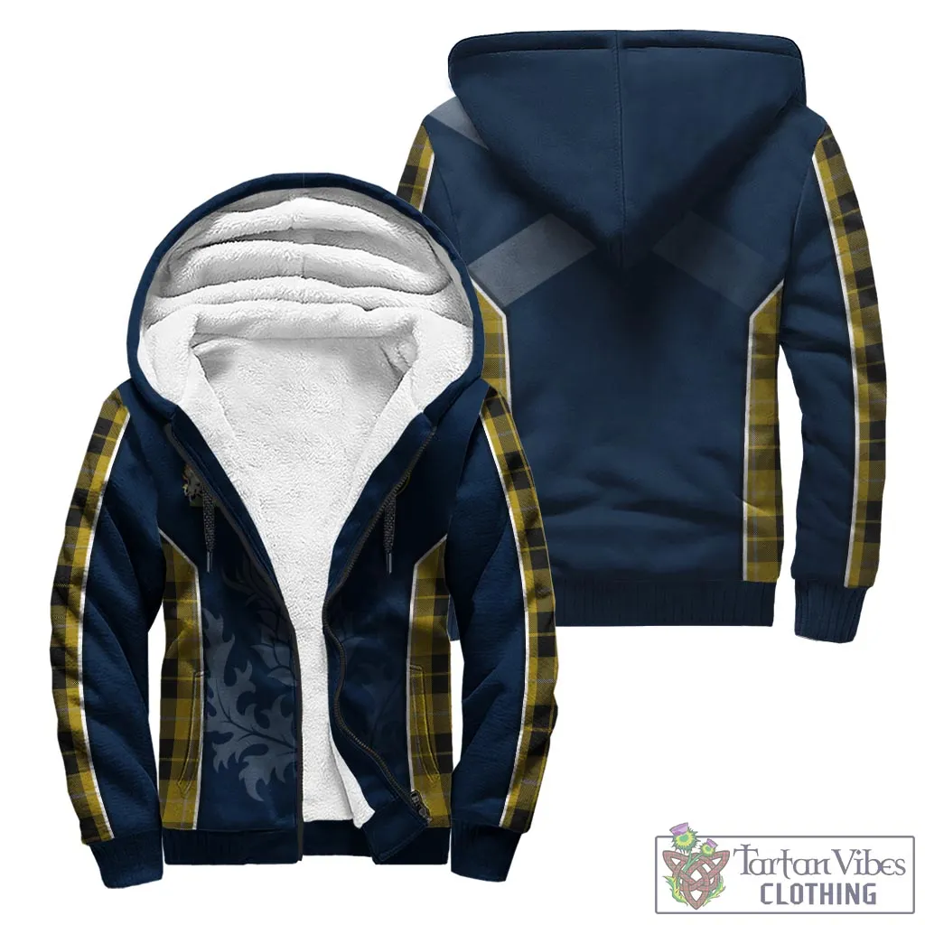 Barclay Dress Tartan Sherpa Hoodie with Family Crest and Scottish Thistle Vibes Sport Style