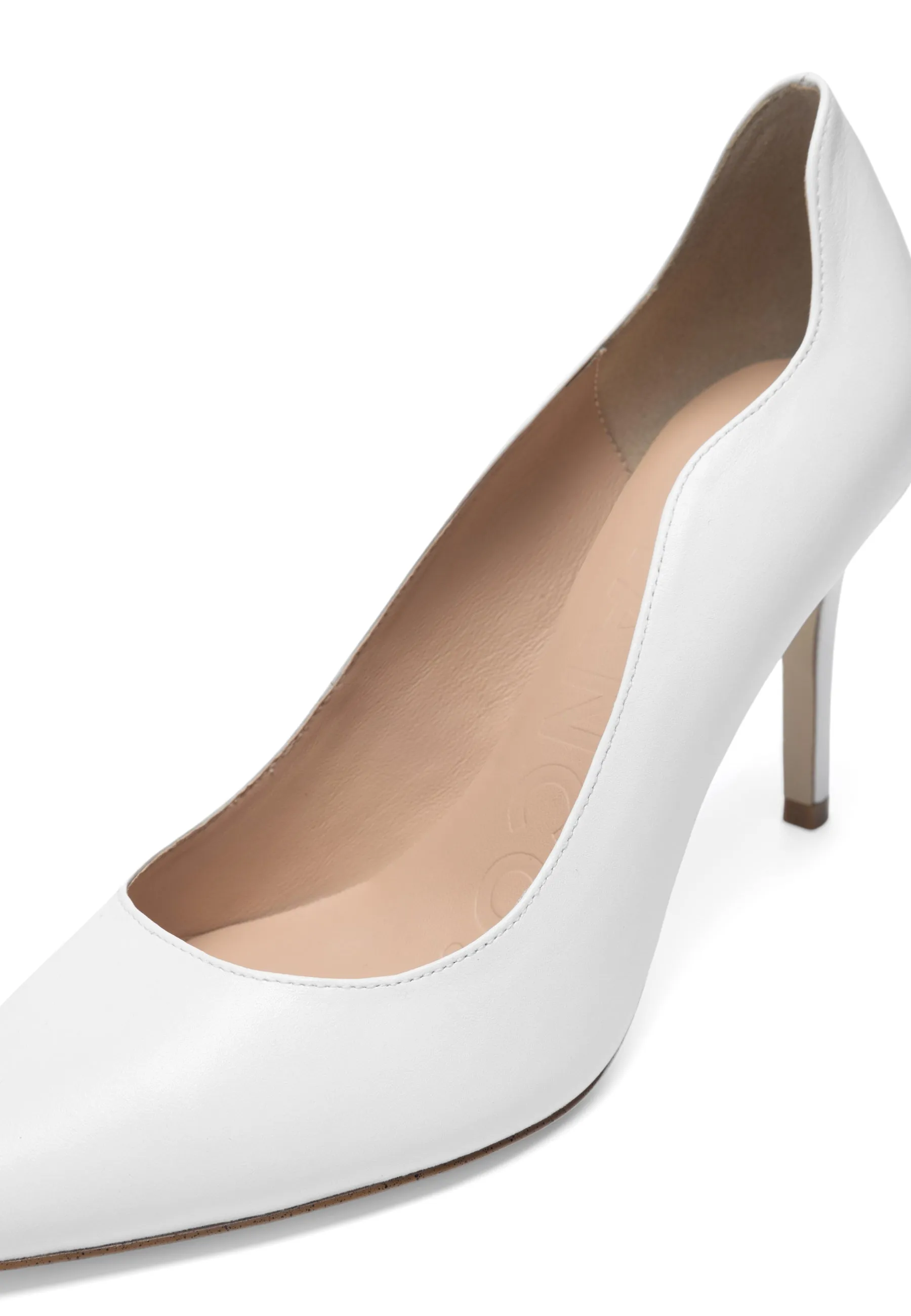 Biachic White Nappa Pumps