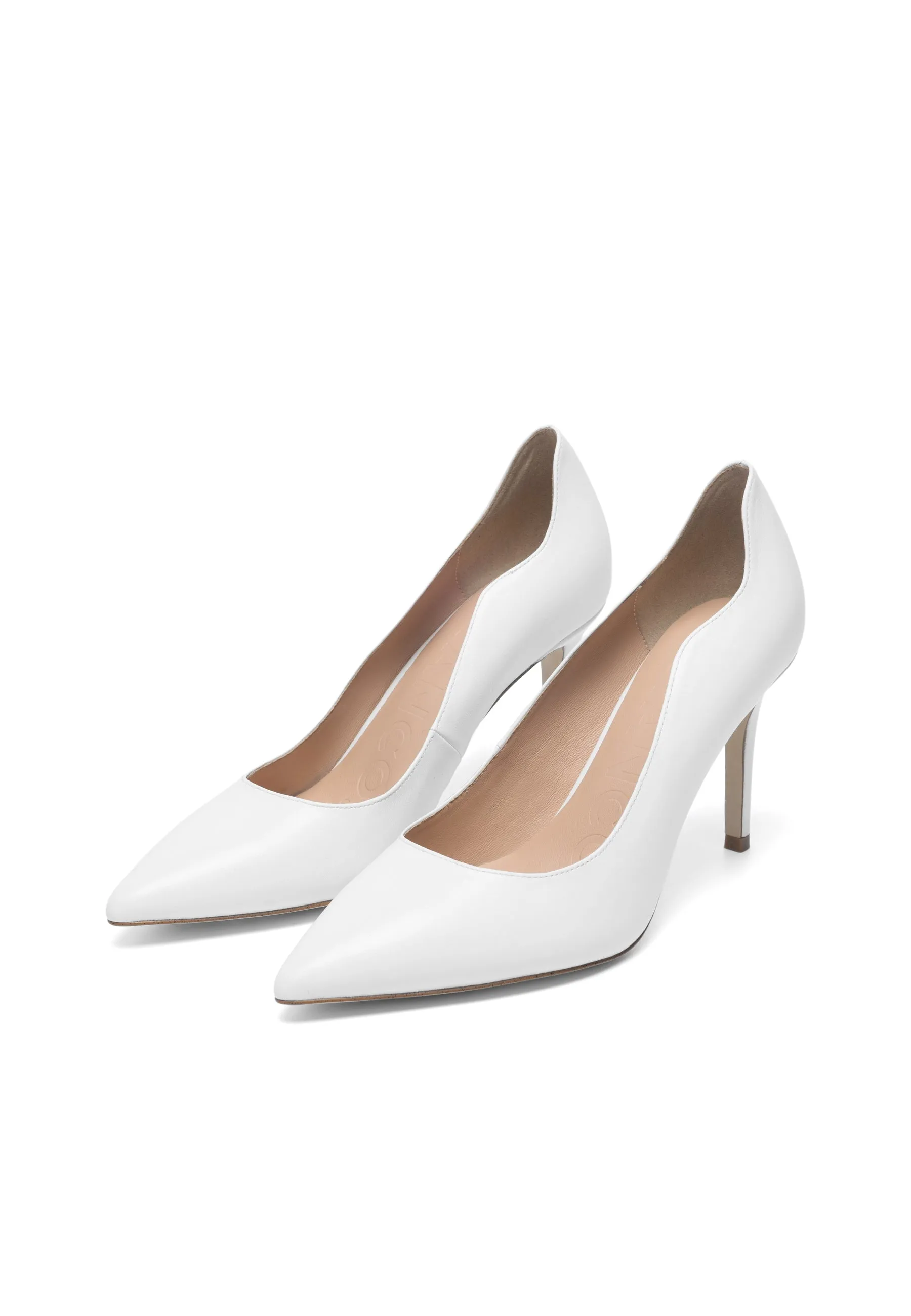 Biachic White Nappa Pumps