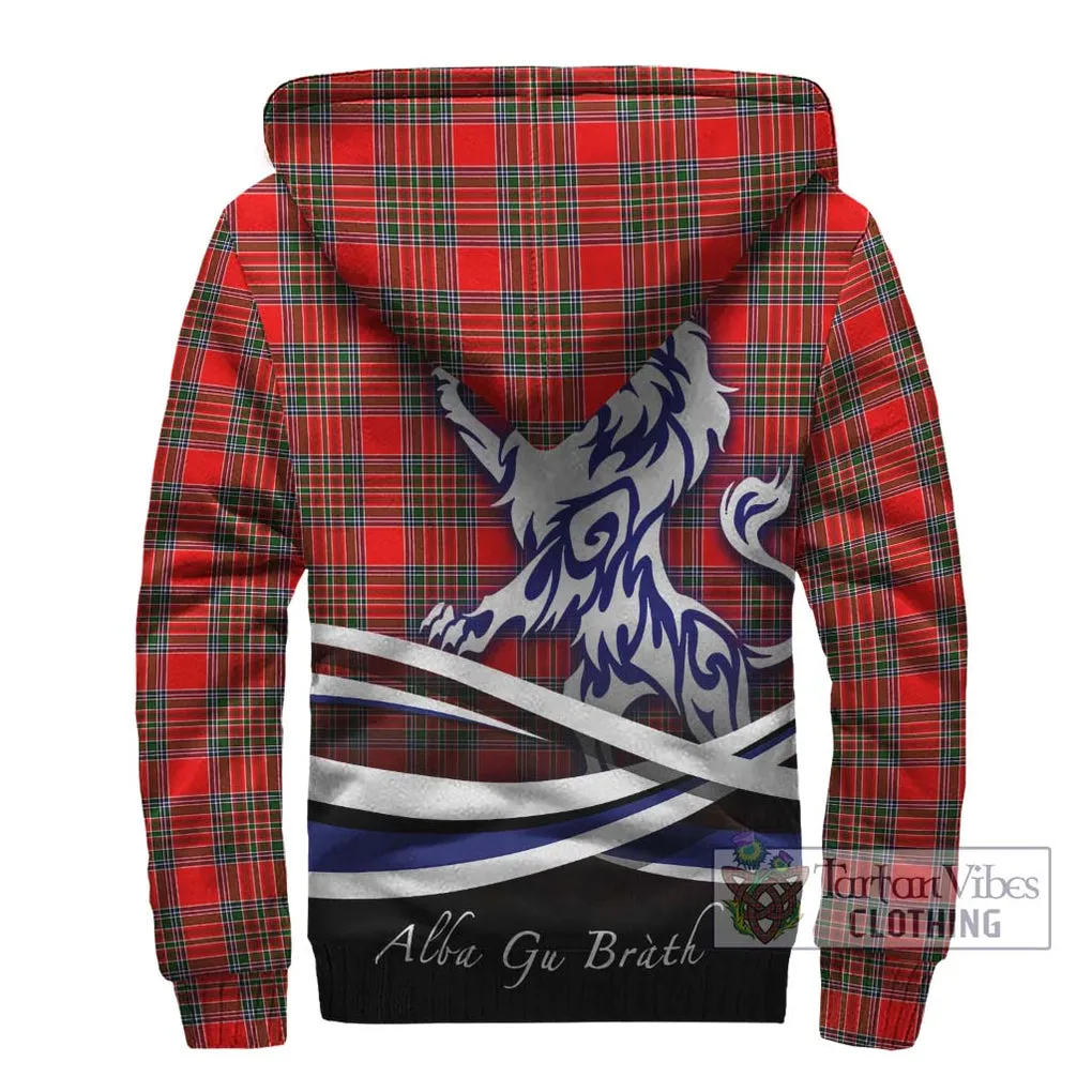 Binning Tartan Sherpa Hoodie with Alba Gu Brath Regal Lion Emblem