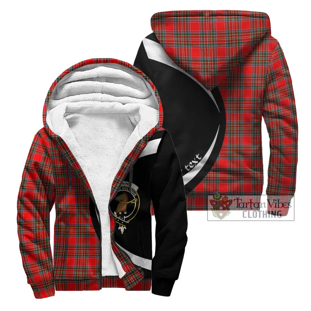 Binning Tartan Sherpa Hoodie with Family Crest Circle Style