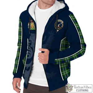 Blackadder Tartan Sherpa Hoodie with Family Crest and Lion Rampant Vibes Sport Style