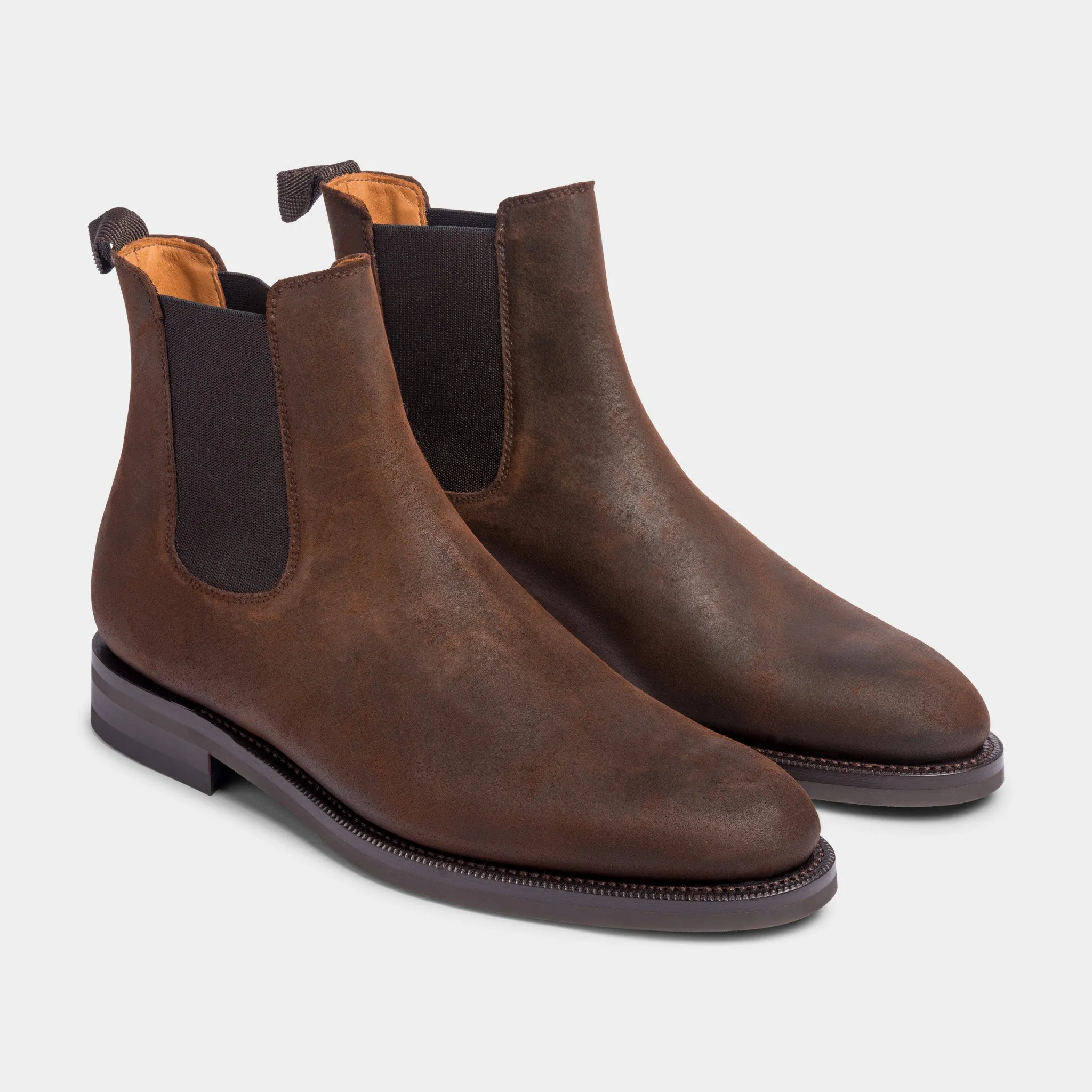 Blaine Wholecut Chelsea Brown Waxed Suede