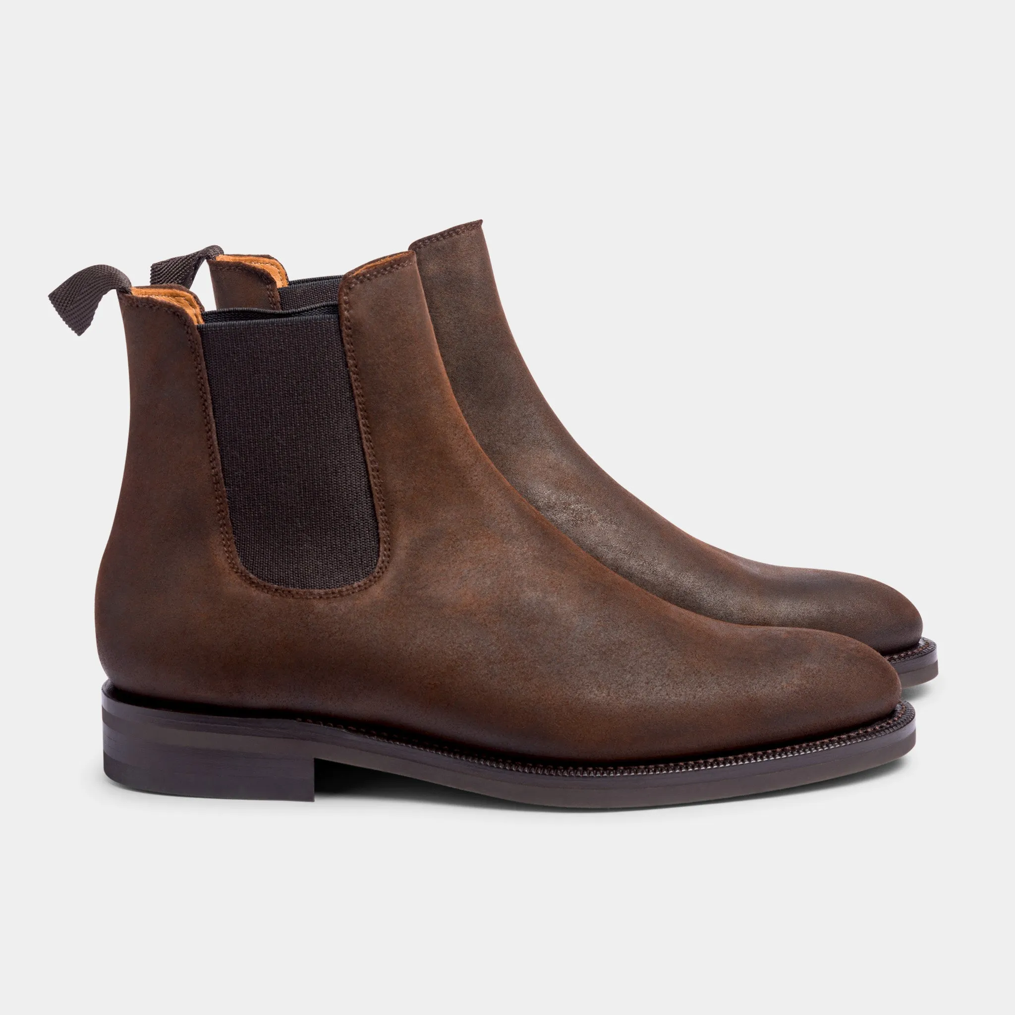 Blaine Wholecut Chelsea Brown Waxed Suede