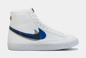 Blazer Mid 77 Grade School Lifestyle Shoes (White/Blue)