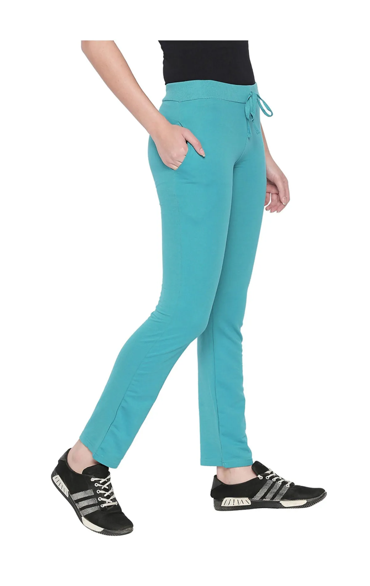 Bodyactive Women Turquoise Trackpant-LL6-TURQ