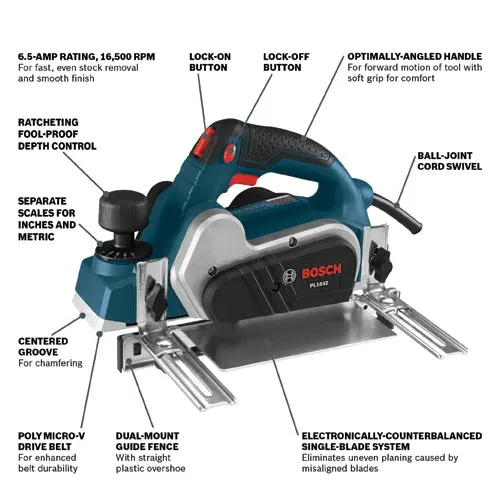 BOSCH PL1632 3-1/4 In. Planer