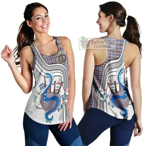 Boswell Tartan Women's Racerback Tanks with Epic Bagpipe Style