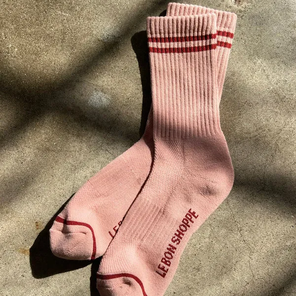 Boyfriend Socks - Vintage Pink