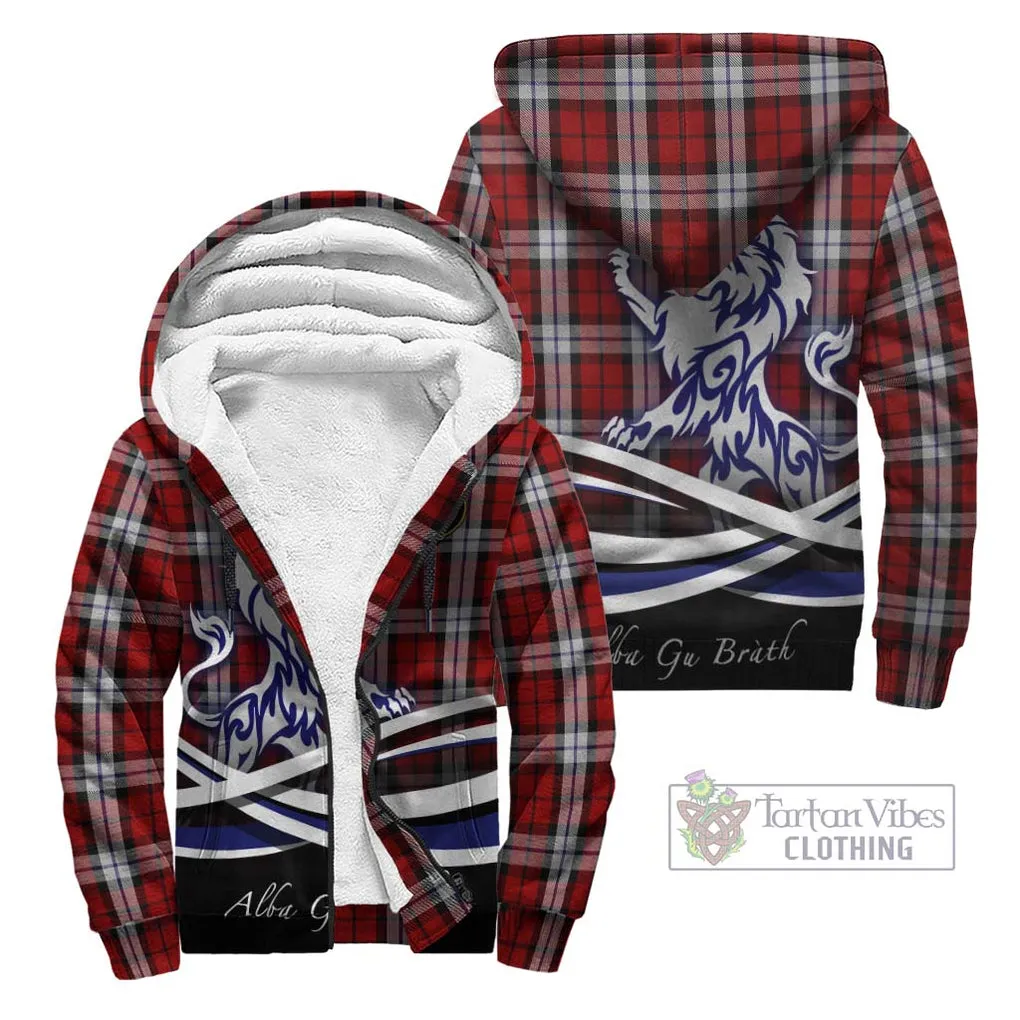 Brodie Dress Tartan Sherpa Hoodie with Alba Gu Brath Regal Lion Emblem