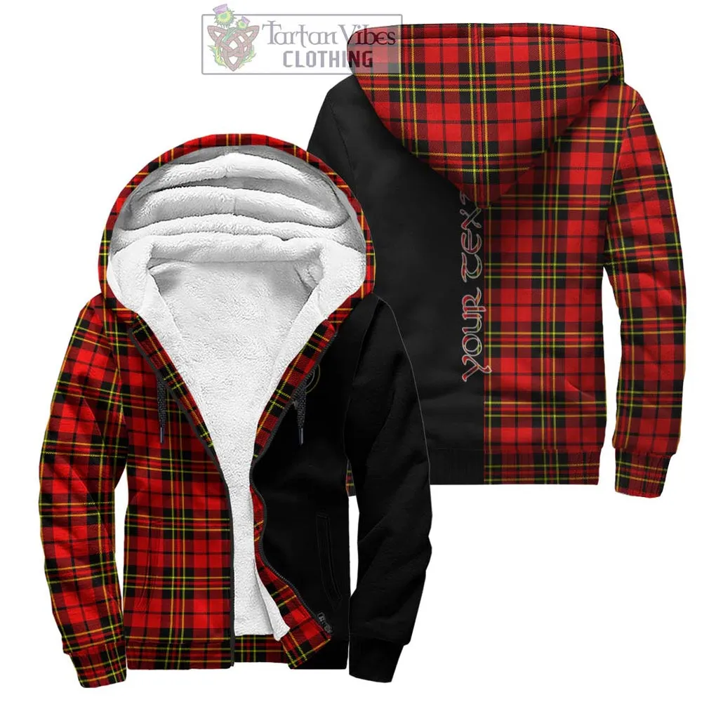 Brodie Modern Tartan Sherpa Hoodie with Family Crest and Half Of Me Style