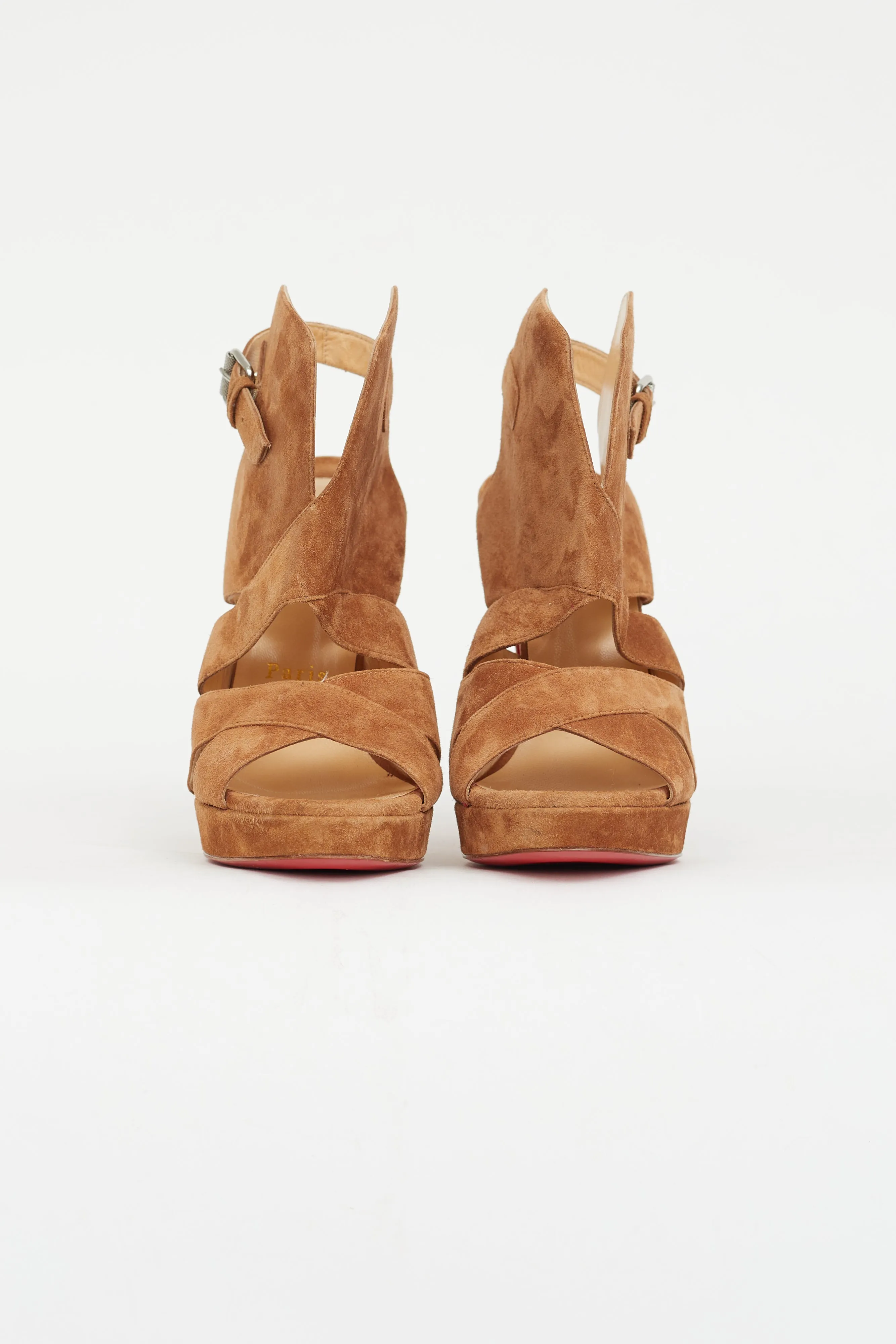 Brown Suede Apron Lily Heel