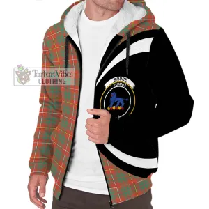 Bruce Ancient Tartan Sherpa Hoodie with Family Crest Circle Style