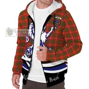 Bruce Modern Tartan Sherpa Hoodie with Alba Gu Brath Regal Lion Emblem