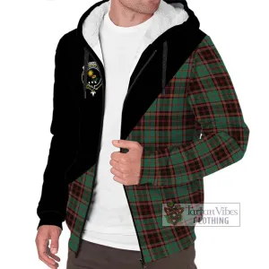 Buchan Ancient Tartan Sherpa Hoodie with Family Crest and Military Logo Style