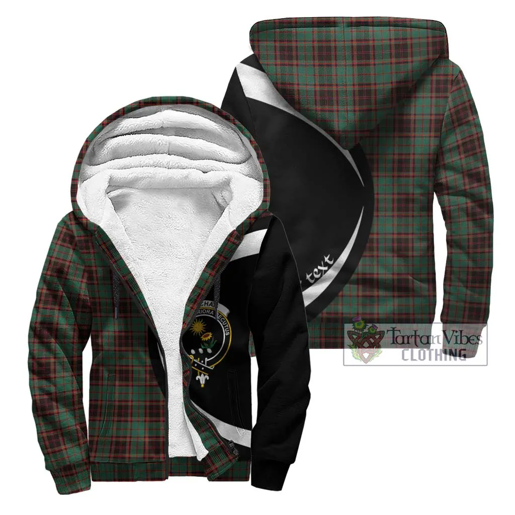 Buchan Ancient Tartan Sherpa Hoodie with Family Crest Circle Style