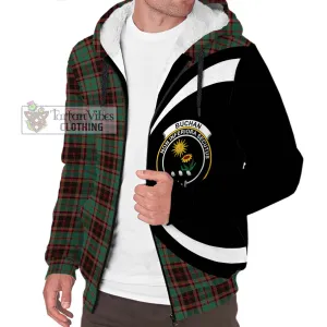 Buchan Ancient Tartan Sherpa Hoodie with Family Crest Circle Style