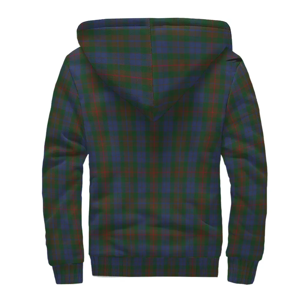 Buchanan Hunting Tartan Sherpa Hoodie with Family Crest