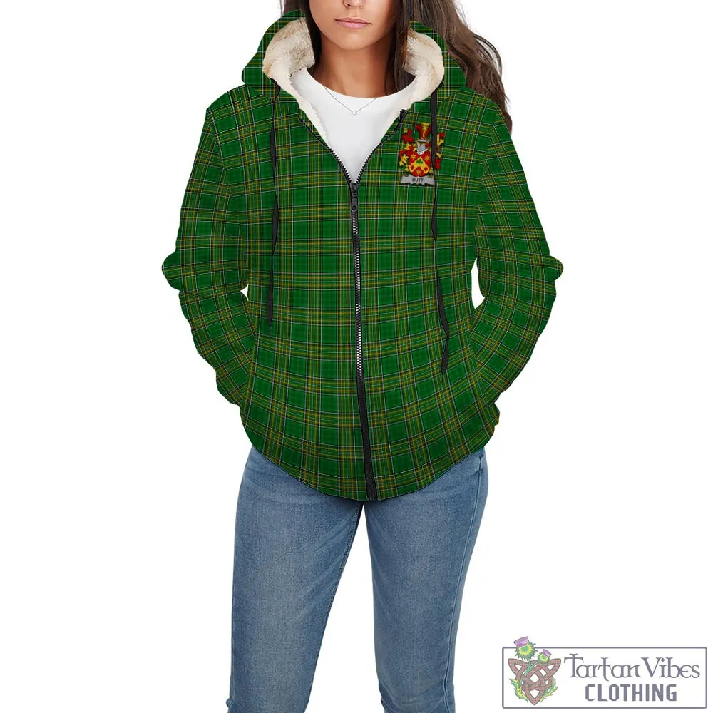 Butt Irish Clan Tartan Sherpa Hoodie with Coat of Arms