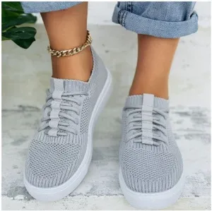 Candy-colored Flying Woven Flat Large Size Women's Casual Shoes