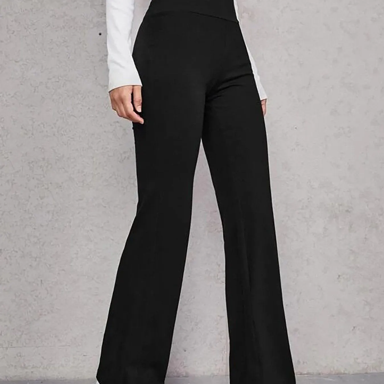 Casual Pant High Waisted Flare Pant Workout Solid Pant