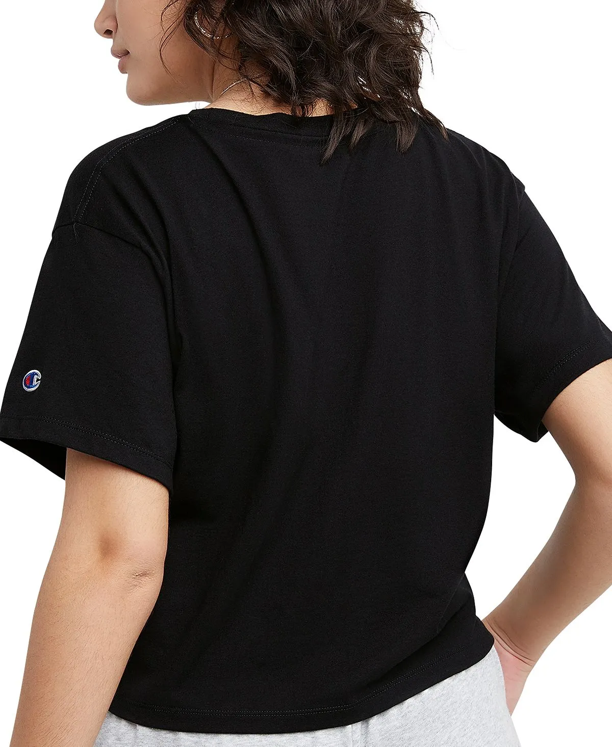 Champion Women's Cropped Logo T-Shirt Black