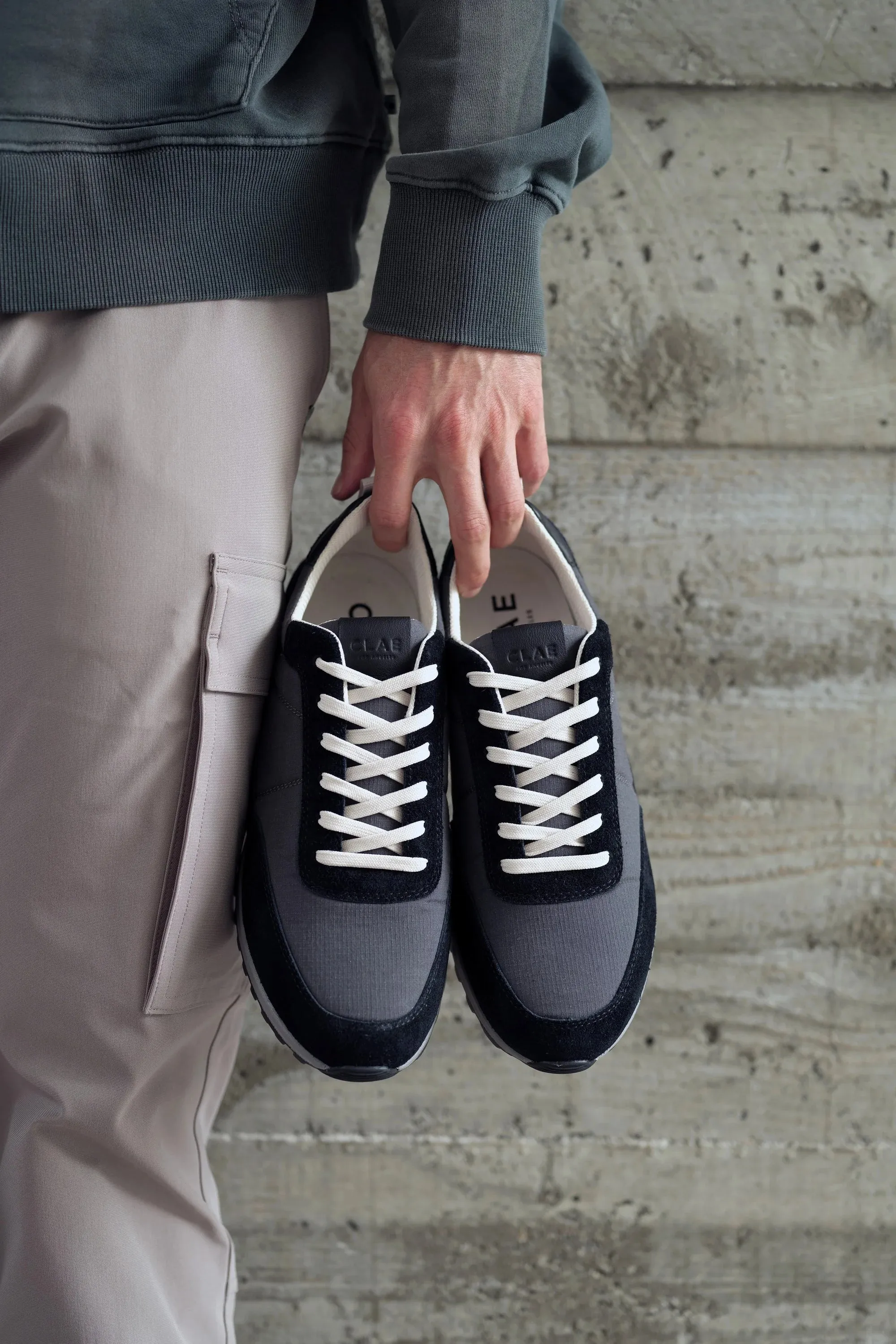 CLAE Chino Ripstop Nylon and Suede Sneakers