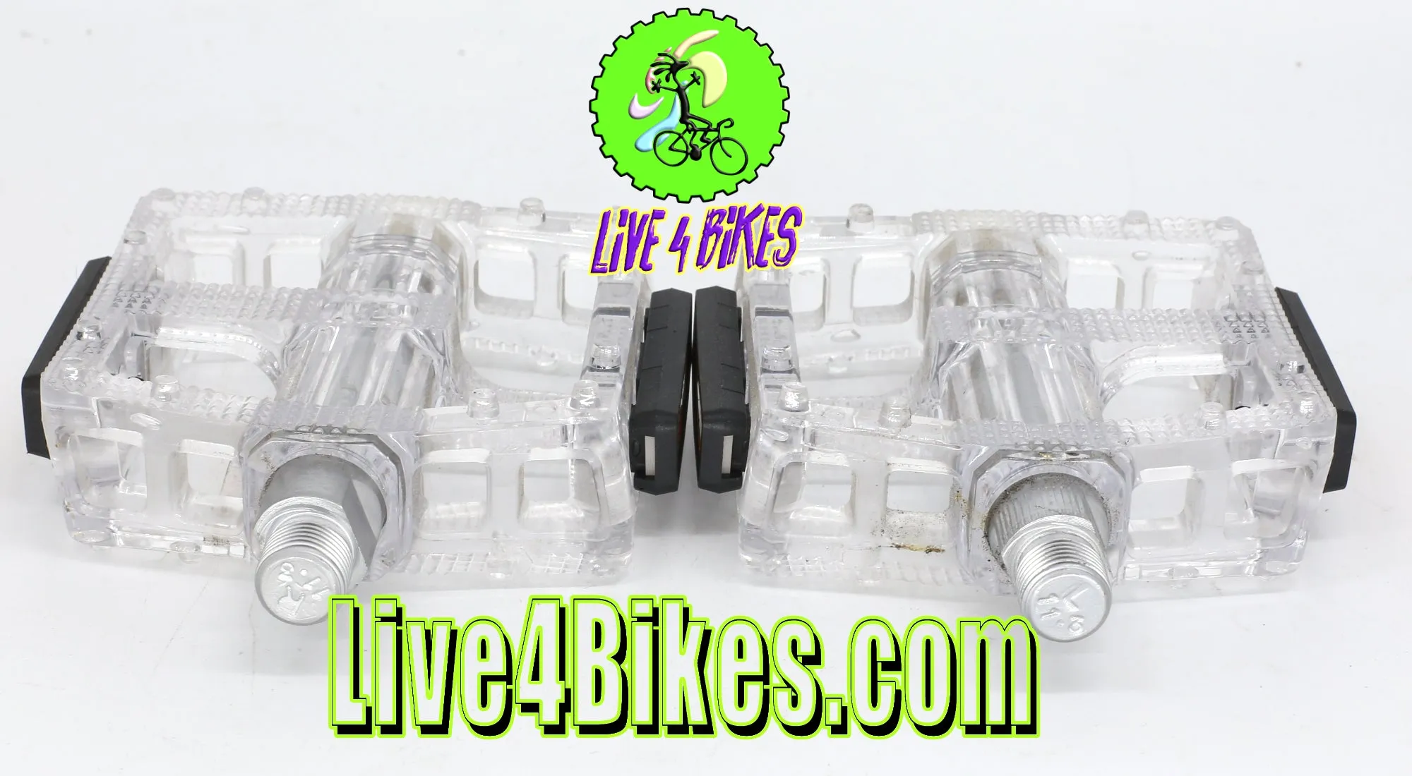 Clear BMX Platform Wide Pedals 9/16" - Live 4 Bikes