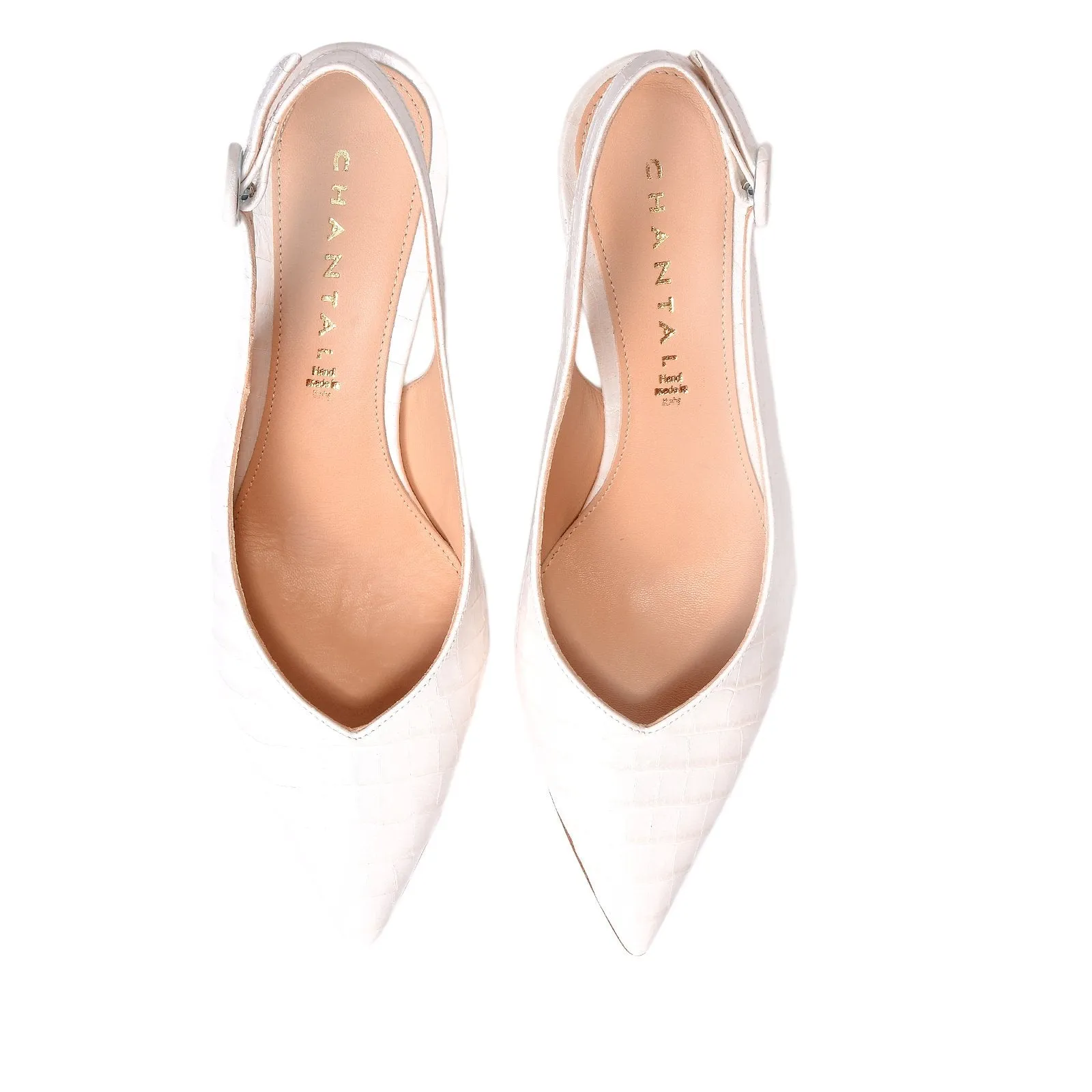 Cocco White Sling Back Pumps