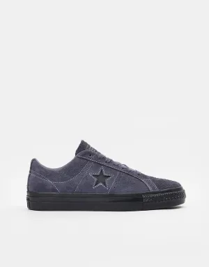 Converse One Star Shaggy Suede Skate Shoes - Dark Moth/Dark Moth/Black