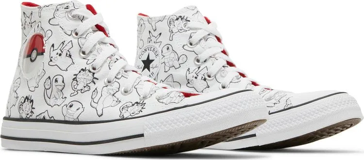 Converse Pokemon x Chuck Taylor All Star High Poke Ball Sneakers, white