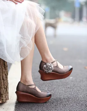 Cross Strap Vintage Elegant Wedge Shoes