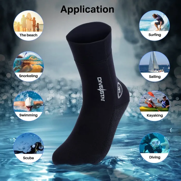 DIVESTAR Diving Neoprene Socks For Men Women Scuba Booties, Spec: 3mm Black(XL 43-44)