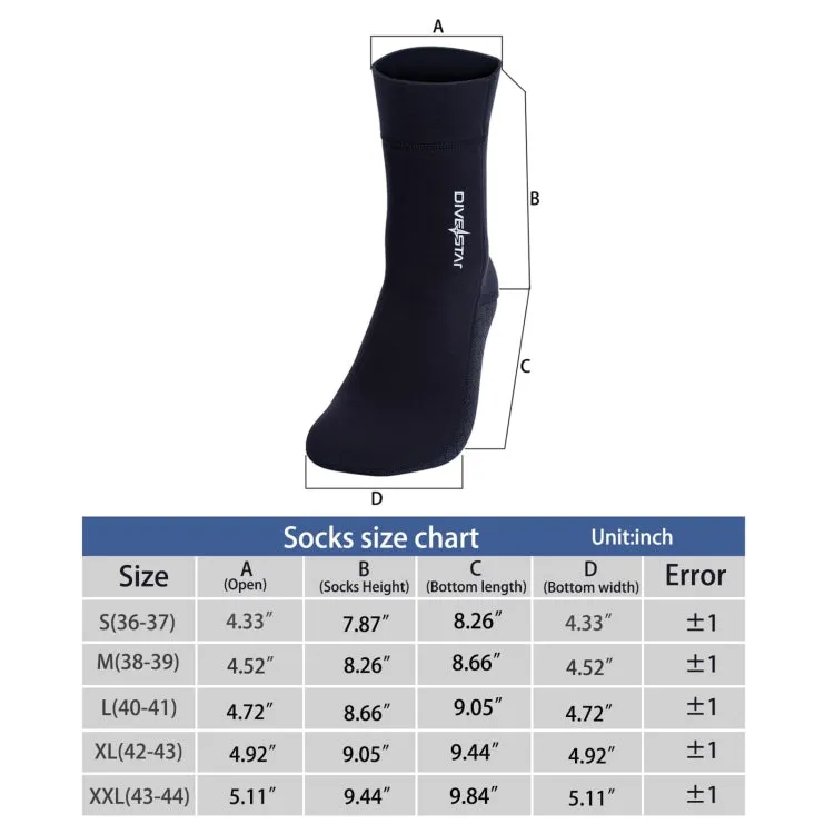 DIVESTAR Diving Neoprene Socks For Men Women Scuba Booties, Spec: 3mm Black(XL 43-44)