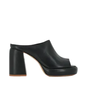 Doria Black Platform Mules