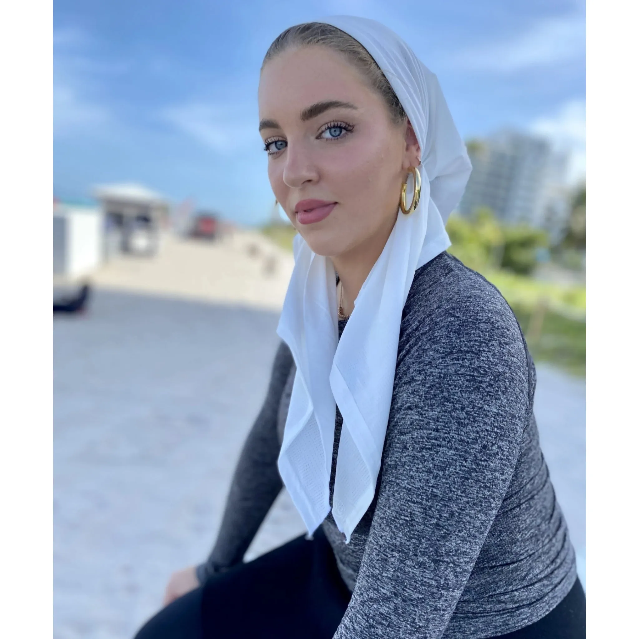 Dri Fit SB Pre-Tied Headscarf: White