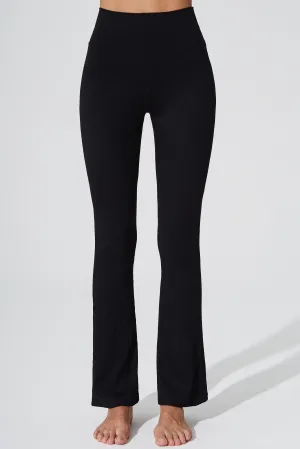 Evana Flare Ribbed Legging - Noir