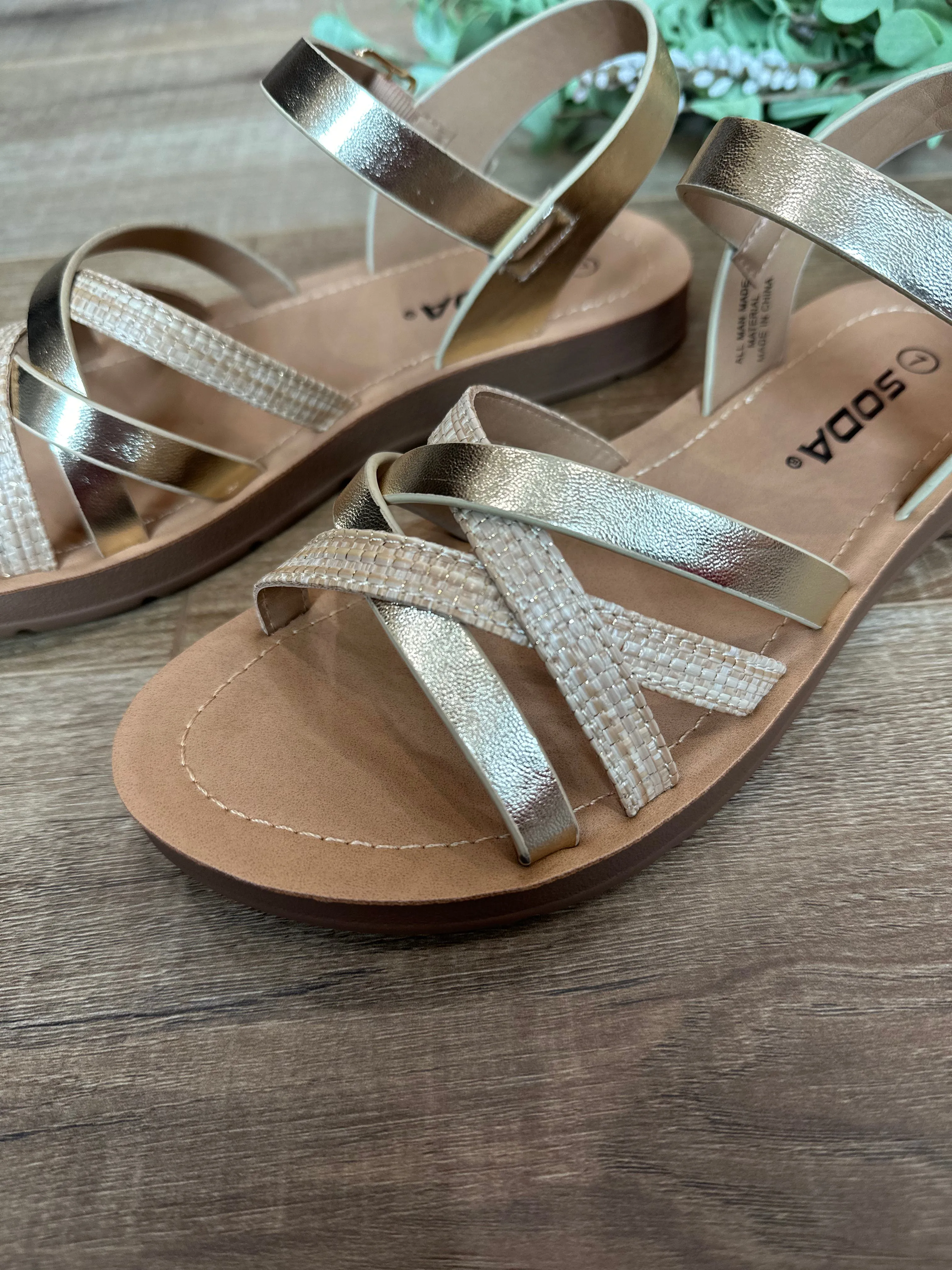 FINAL SALE ~ Lev Criss Cross Sandal (SODA)