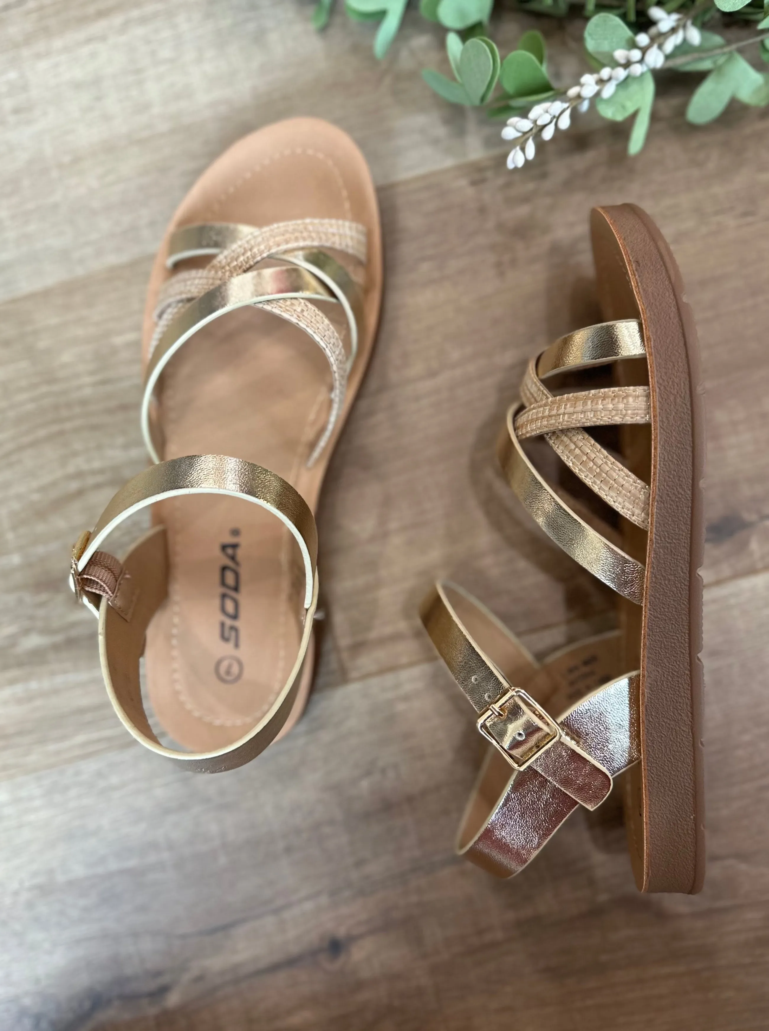 FINAL SALE ~ Lev Criss Cross Sandal (SODA)