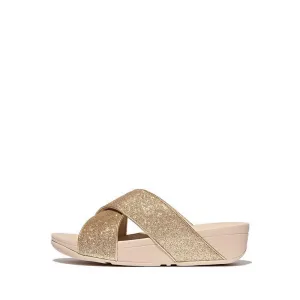 Fitflop Lulu Glitterdust Cross Slides - Platino