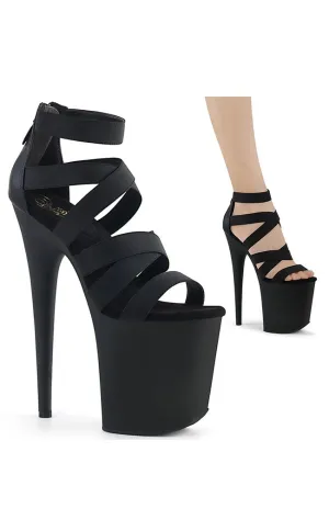 FLAMINGO-859 Black Strappy Platform Heels