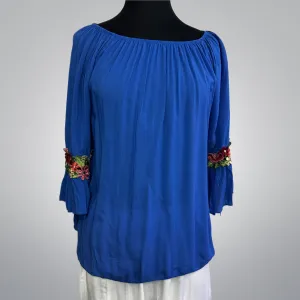 Floral Embroidery Gypsy Top