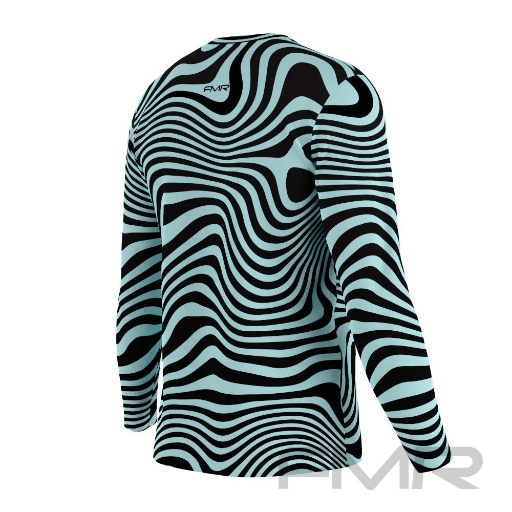 FMR Men's Light Blue Zebra Long Sleeve Shirt