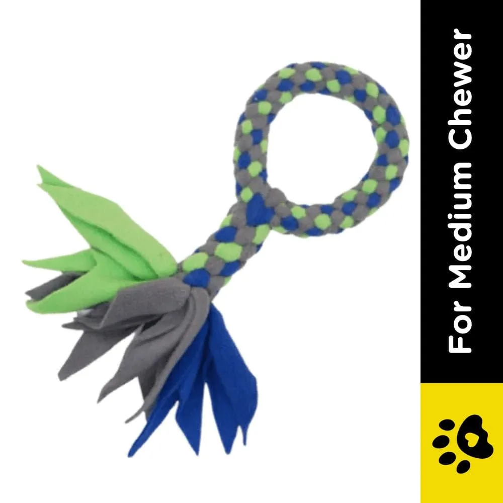 For The Love Of Dog Tug O Loop Toy for Dogs (Blue/Green/Grey)