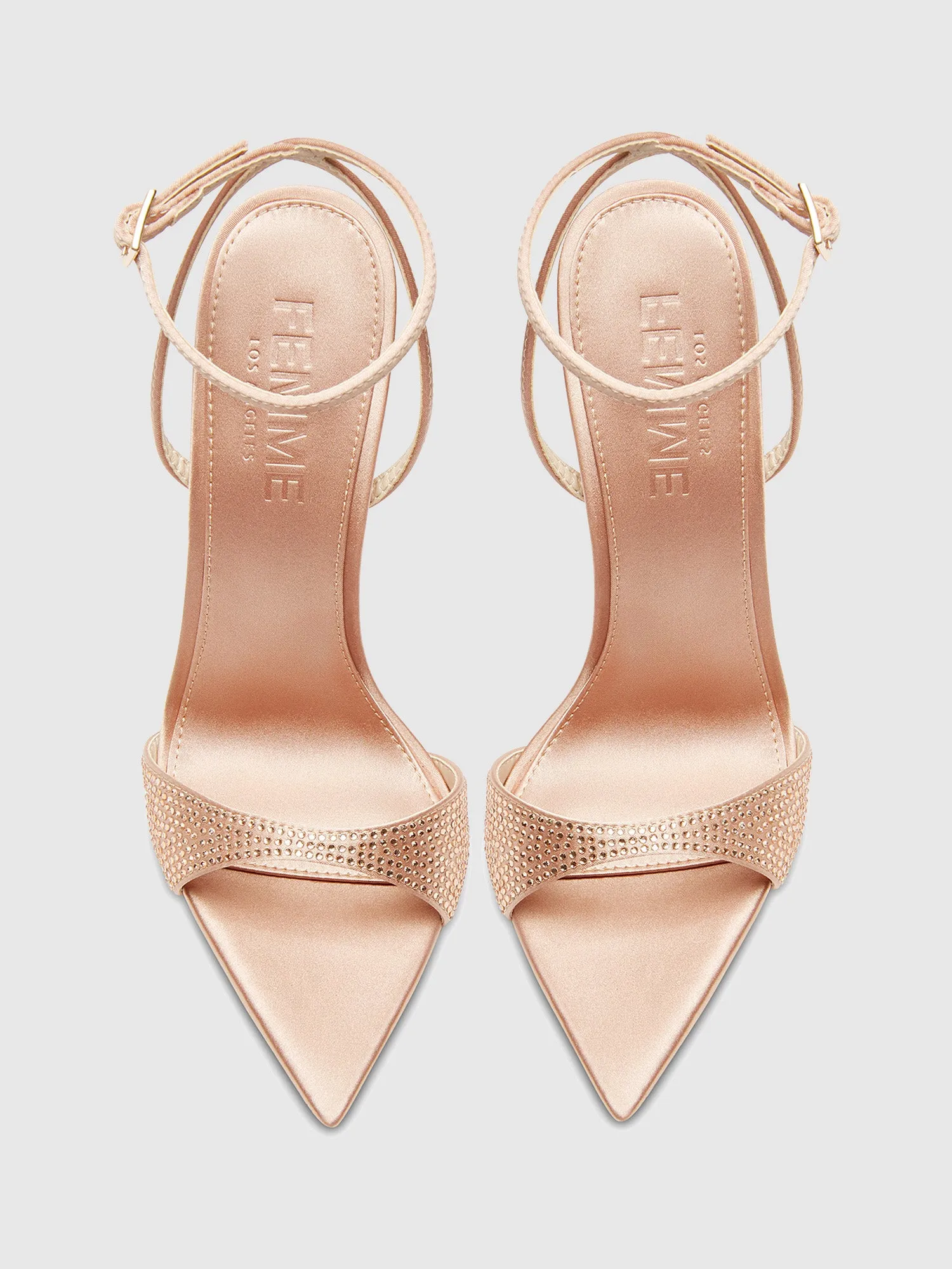 GG Heel Satin - Nude Crystal