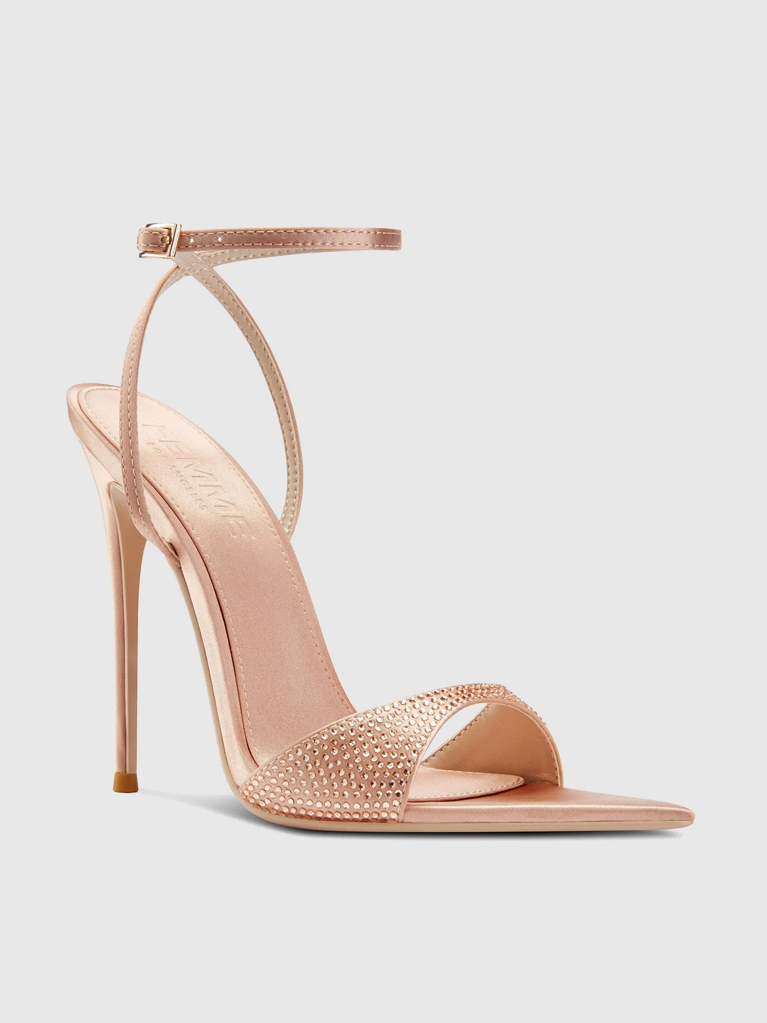 GG Heel Satin - Nude Crystal